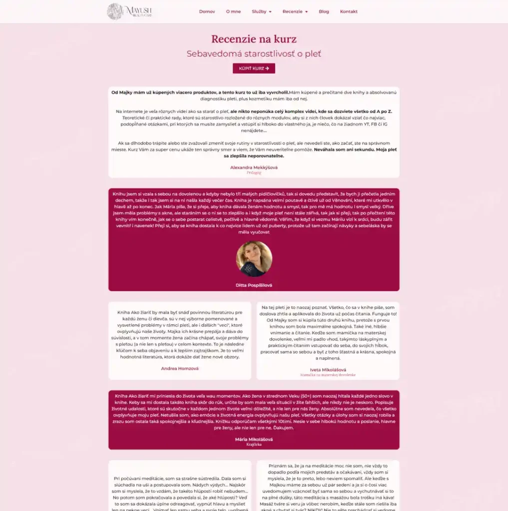 Webový náhľad redesign webu Monika Nemcová