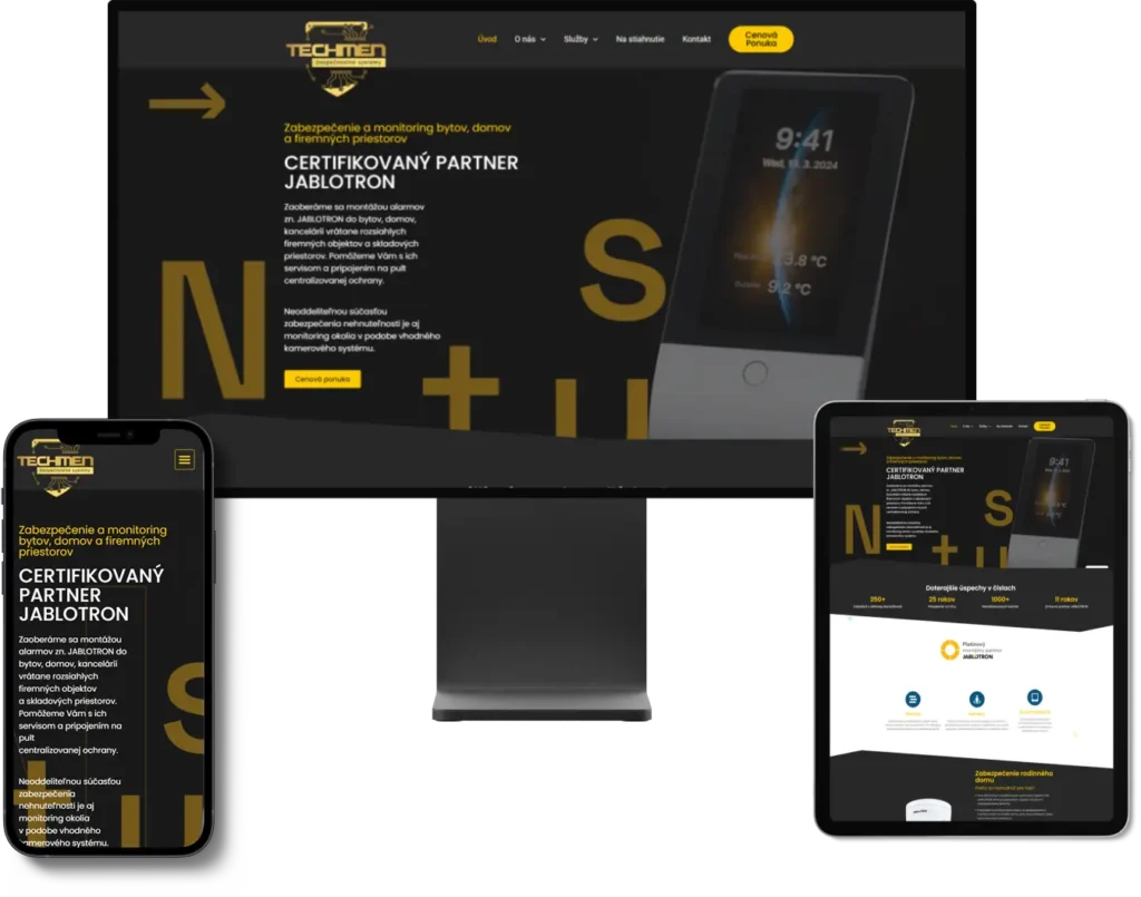 webova stranka pre zabezpecenie a monitoring kamier